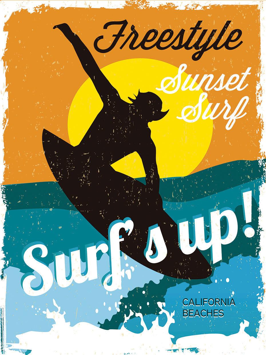Freestyle Sunset Surf Poster