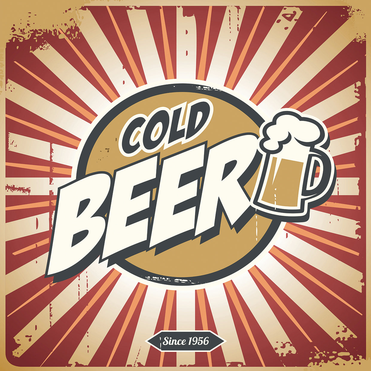 Vintage Cold Beer Sign