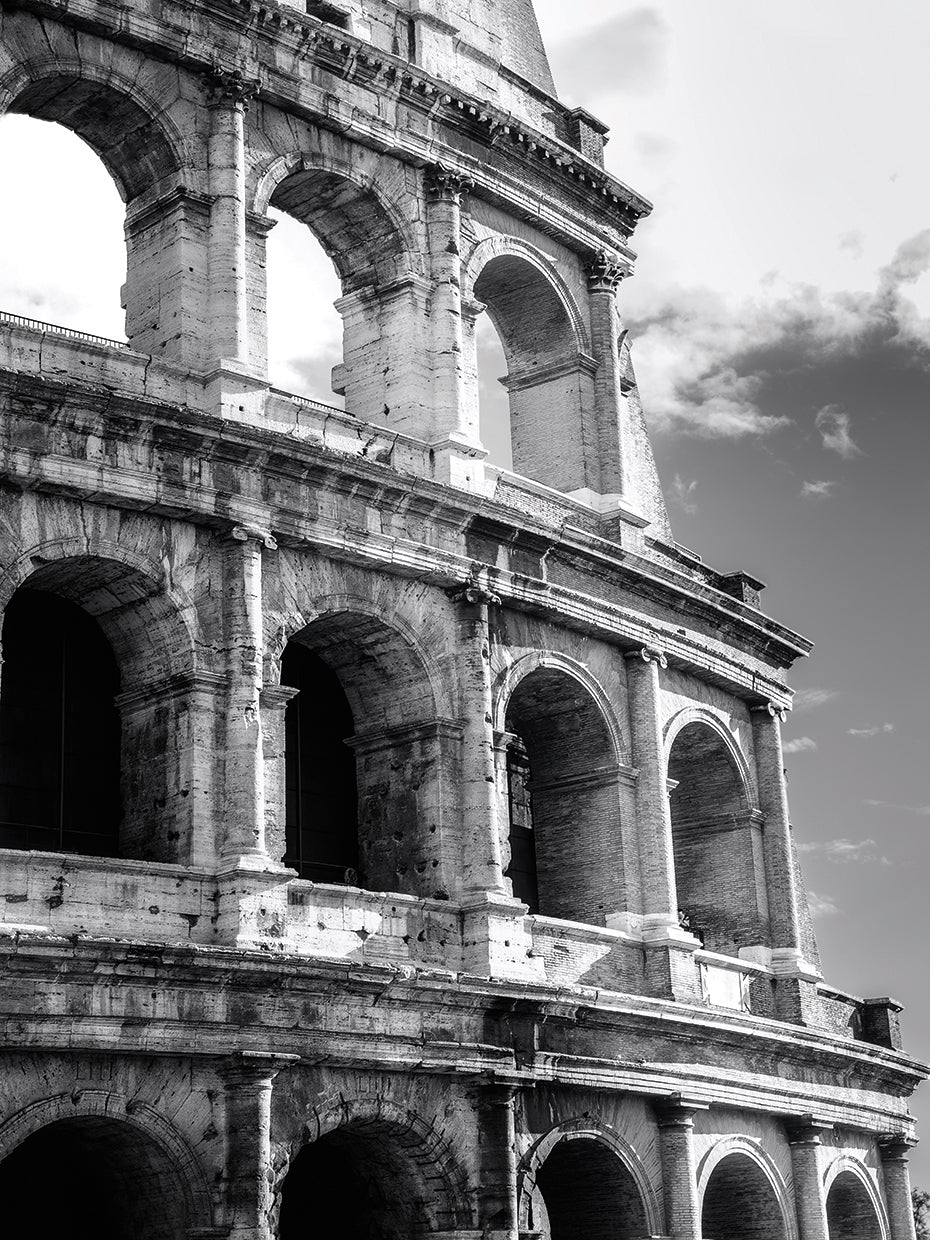 Arte en lienzo de belleza de Roma en blanco y negro