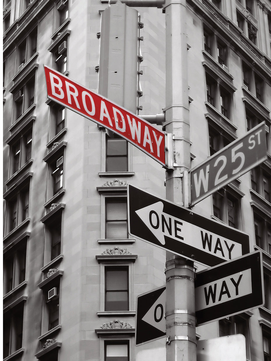 One Way to Broadway Street Sign