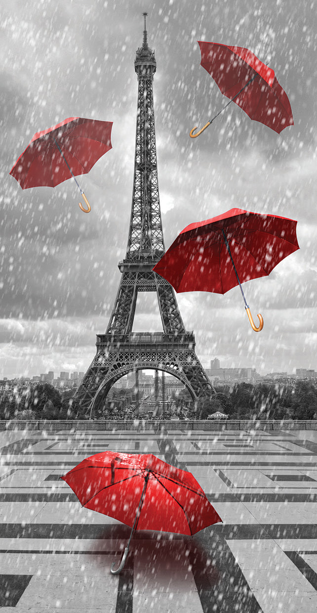 Raining Red Umbrellas in Paris