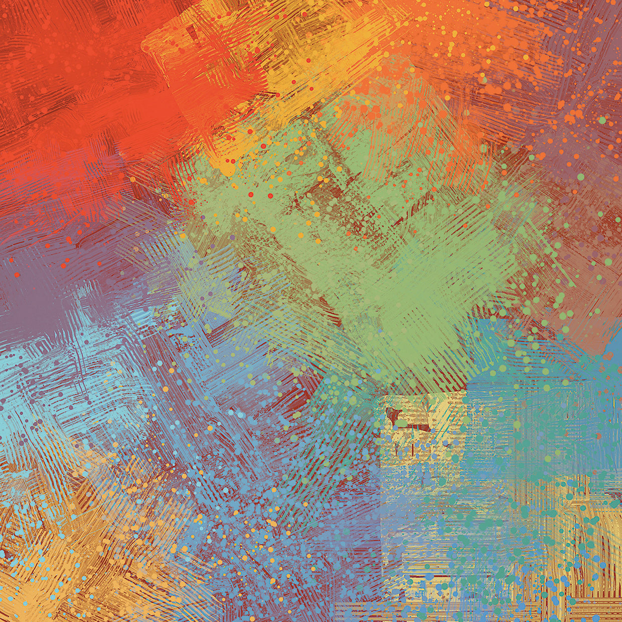 Arte de lienzo con chispas de Sunset City