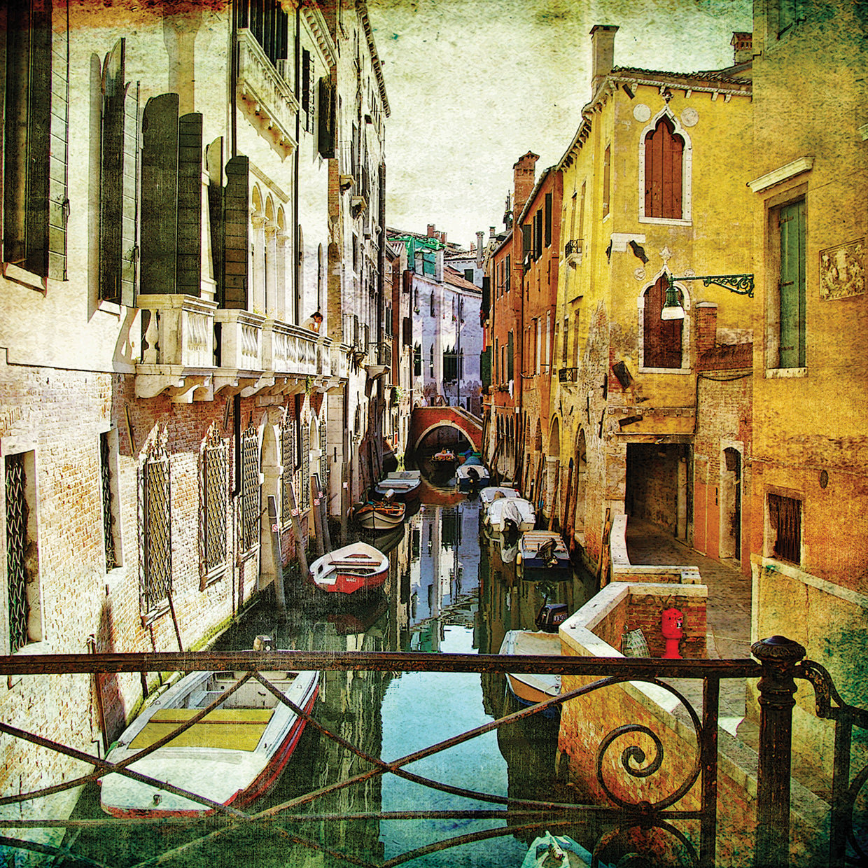 Arte de la lona de Venecia después de la hora punta