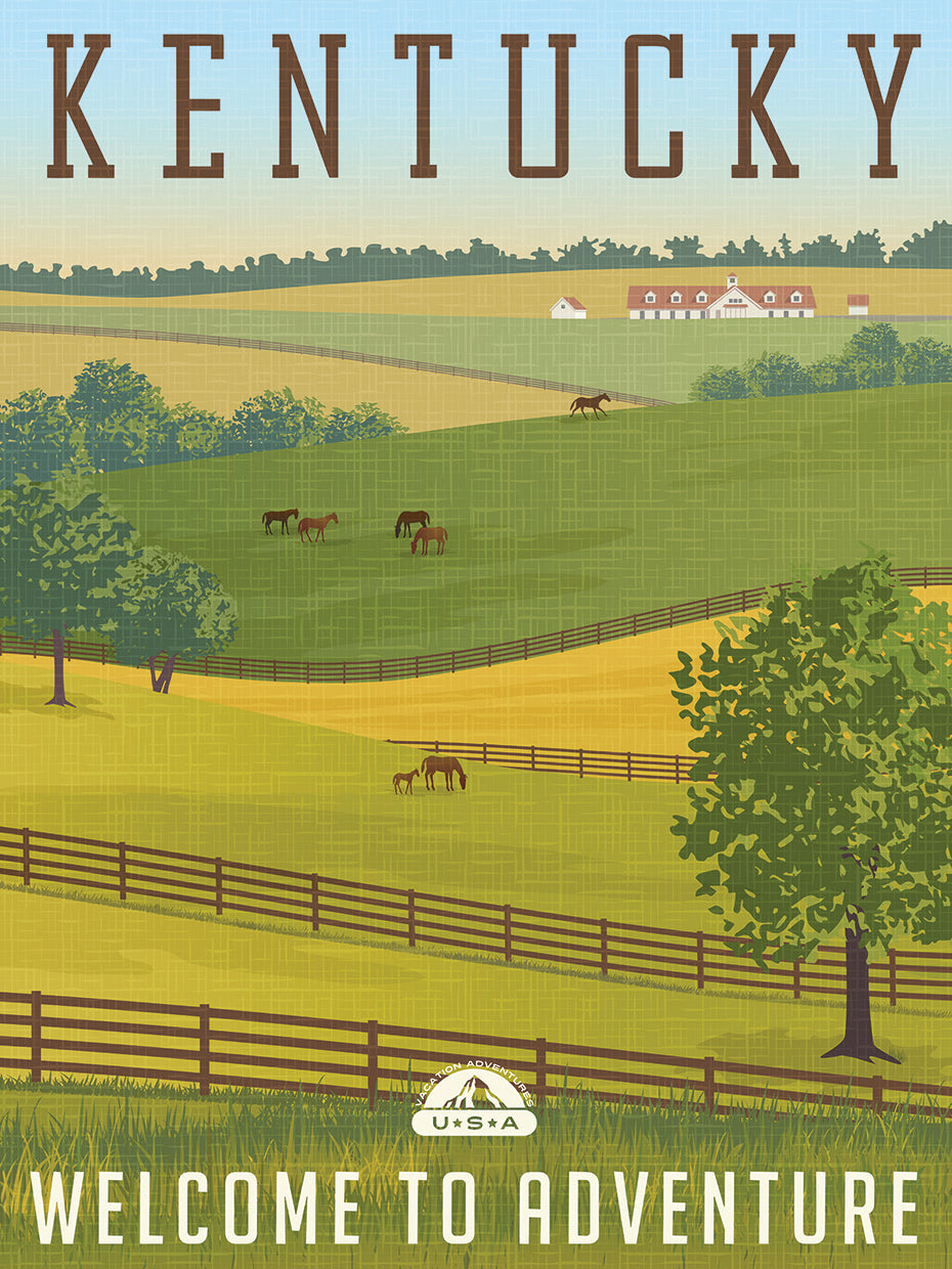 Arte de la lona del país de la hierba azul de Kentucky