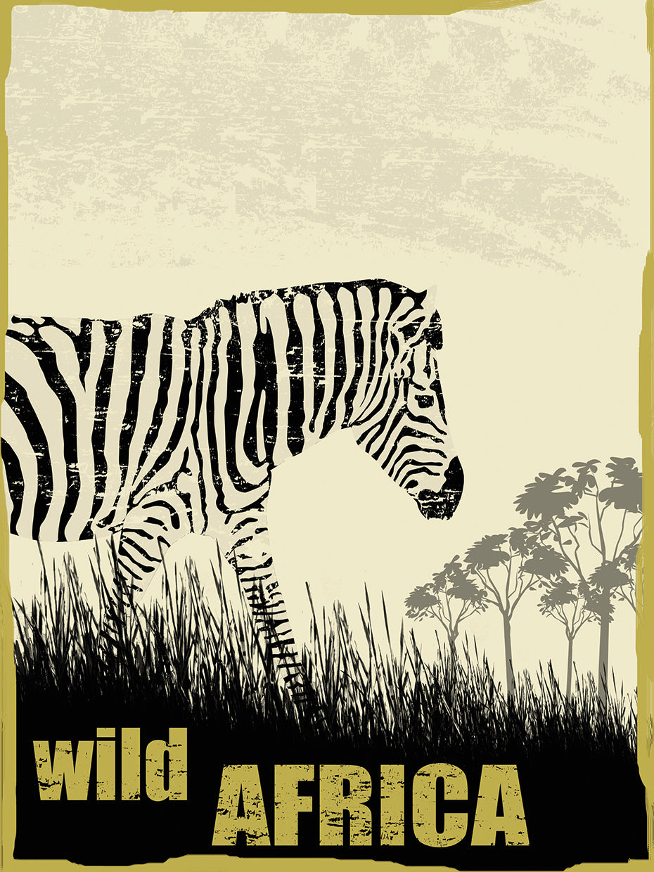 Arte de lienzo de cebra de África salvaje
