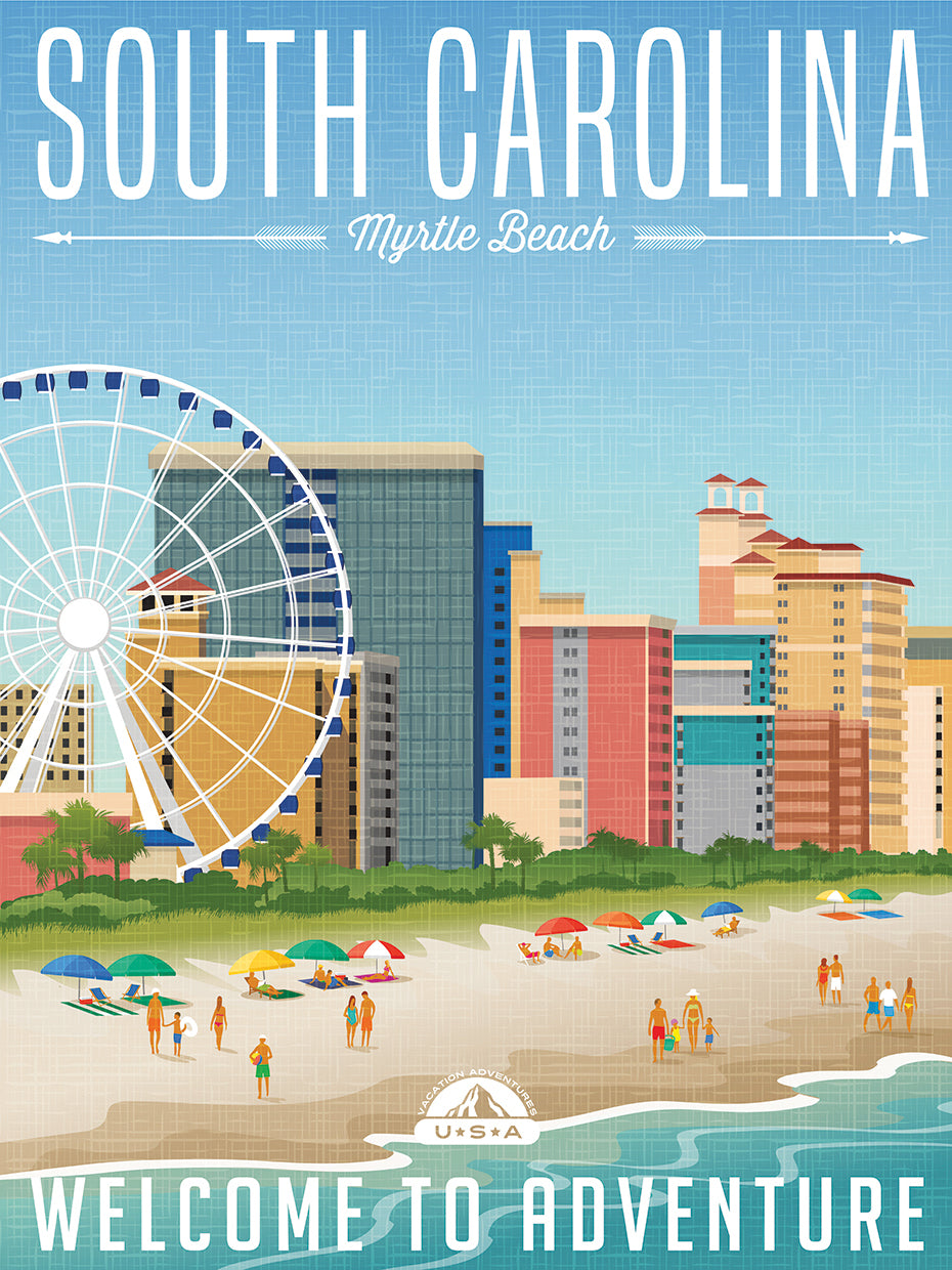 Arte de lona de bienvenida de verano de Carolina del Sur