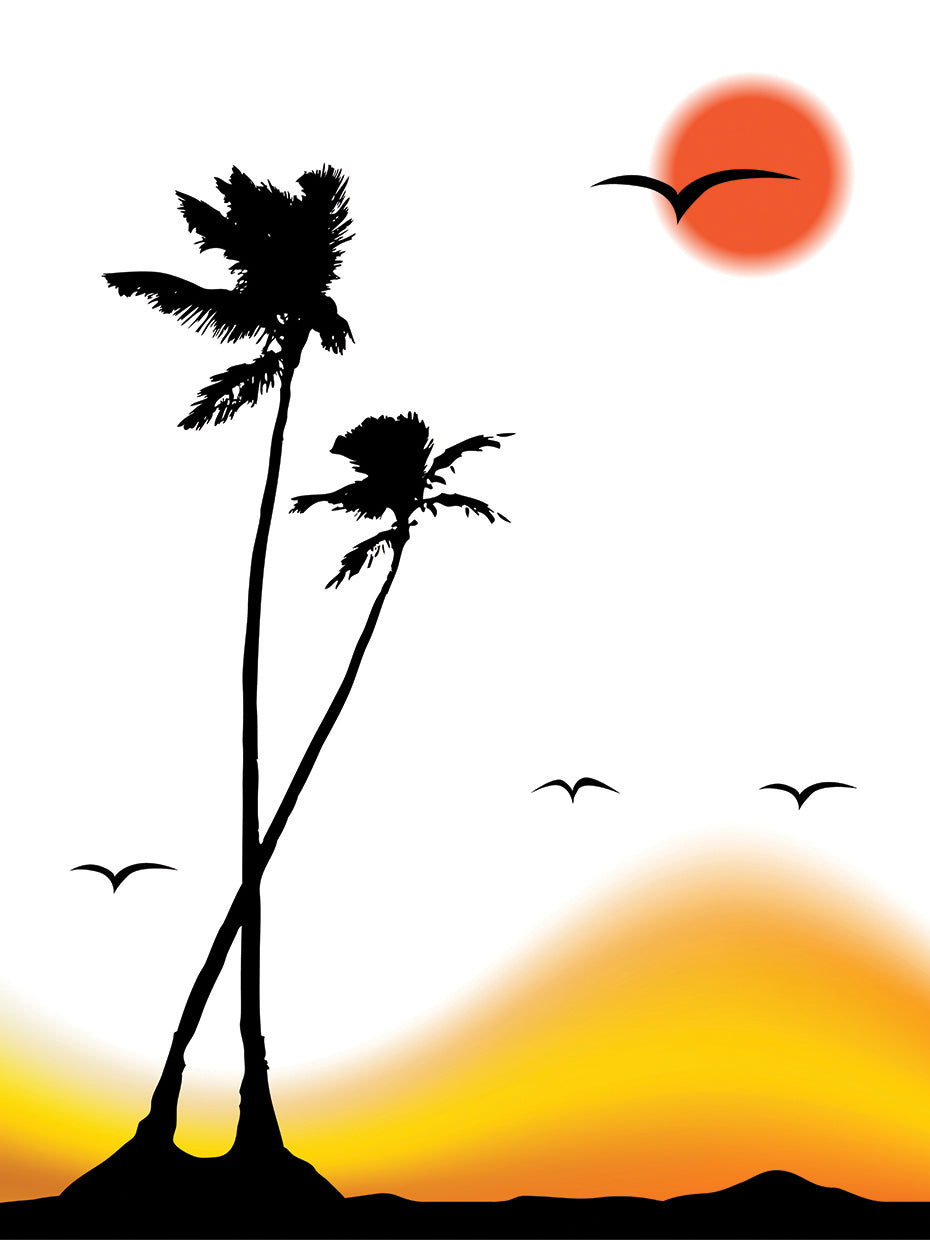 Arte de la lona delicia de la palma tropical doble