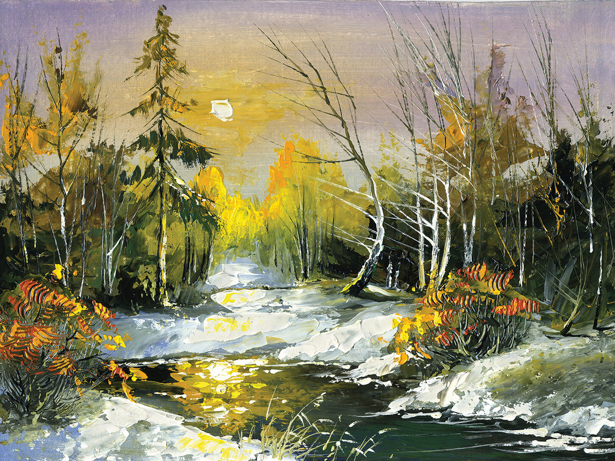 Moonrise Over Spring Snow