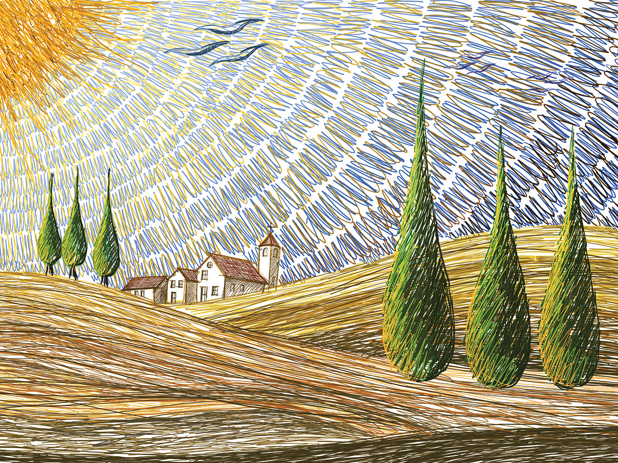 Italian Artist Tuscan Sketch