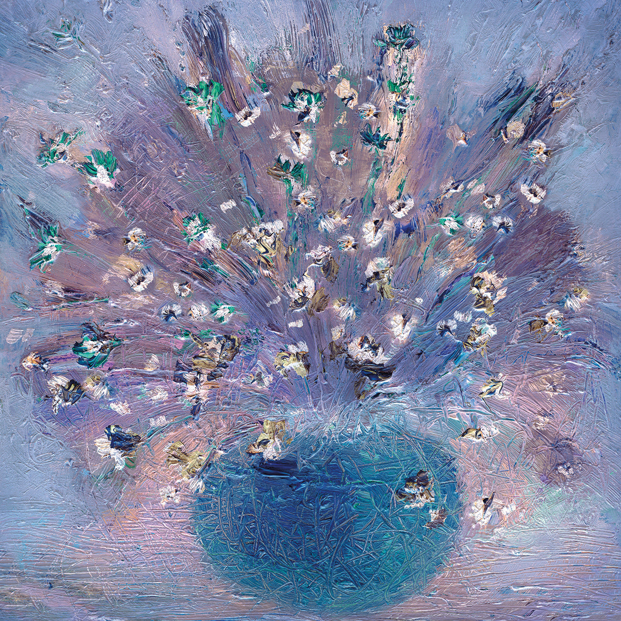 Arte de la lona de la danza delicada de las flores silvestres