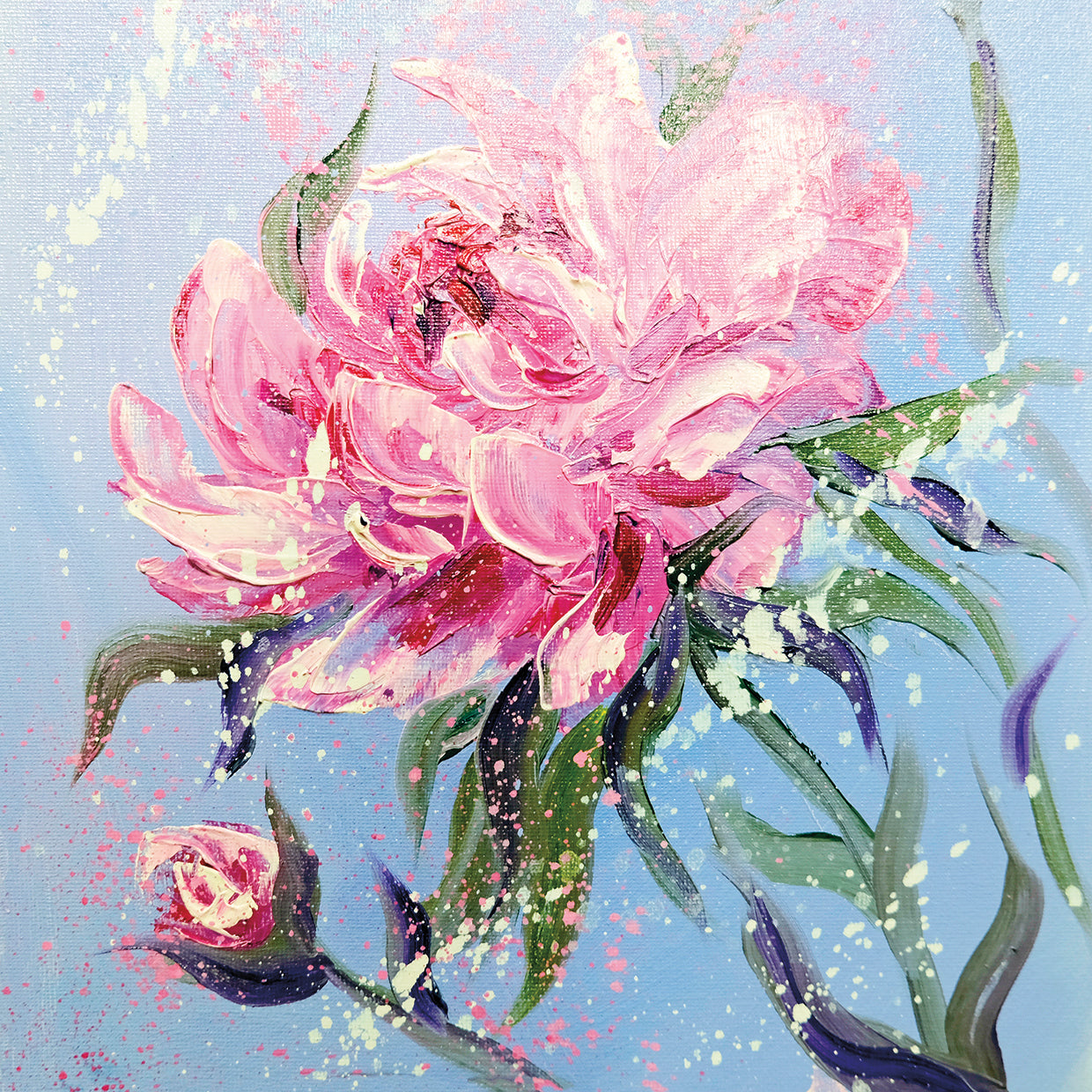 Bravado Pink Peonies Arte de la lona