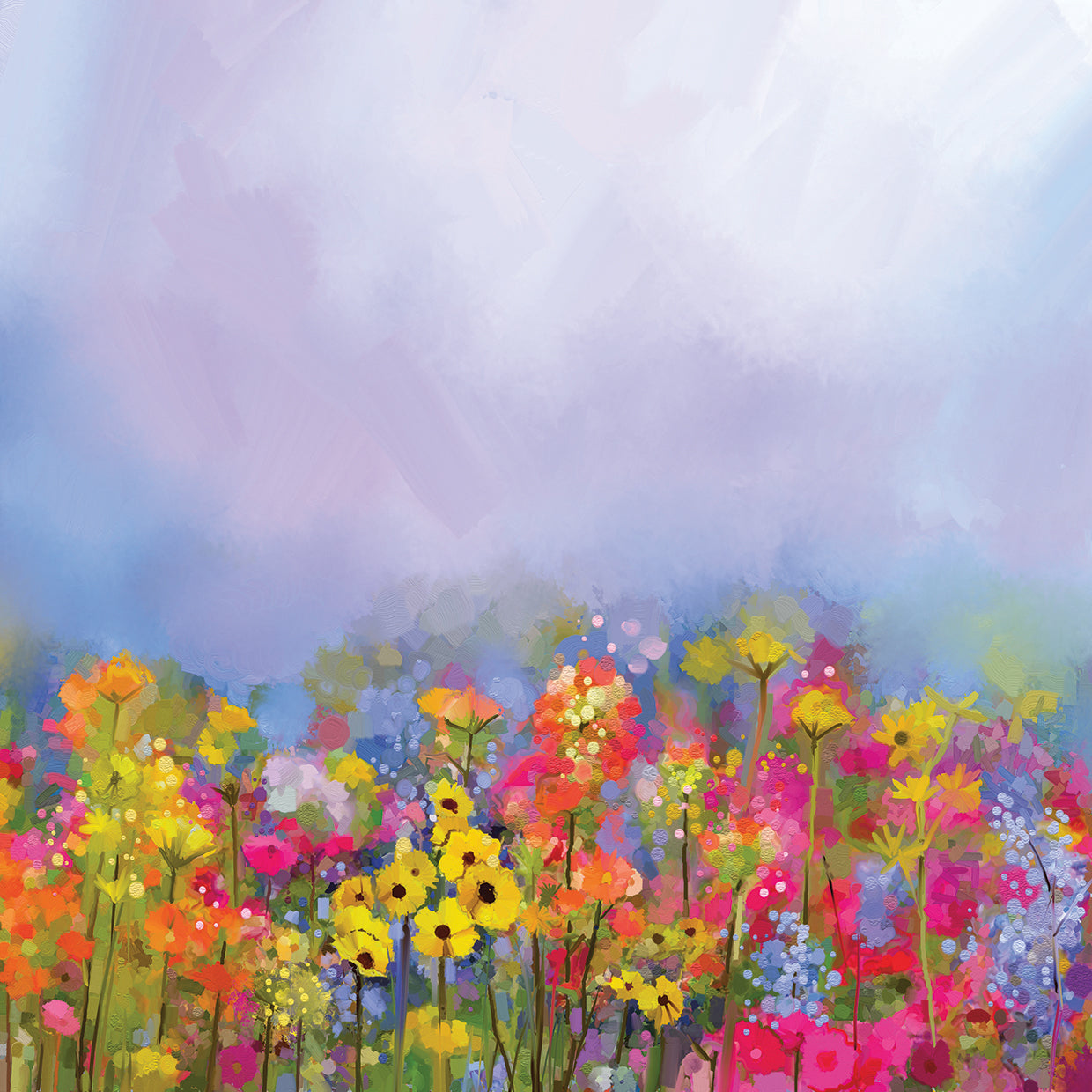 Surgiendo para el arte de la lona del campo de color