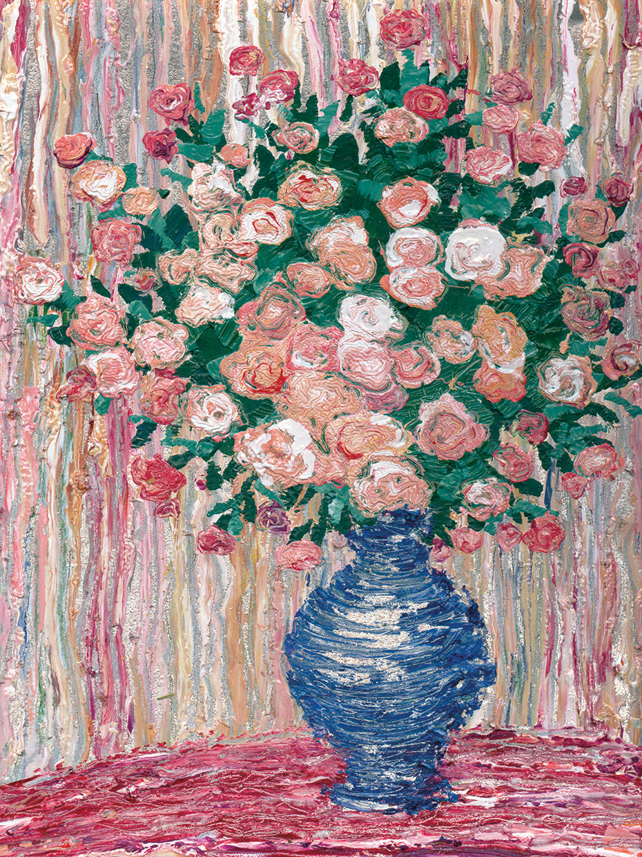 Pink Roses in Paris Apartment