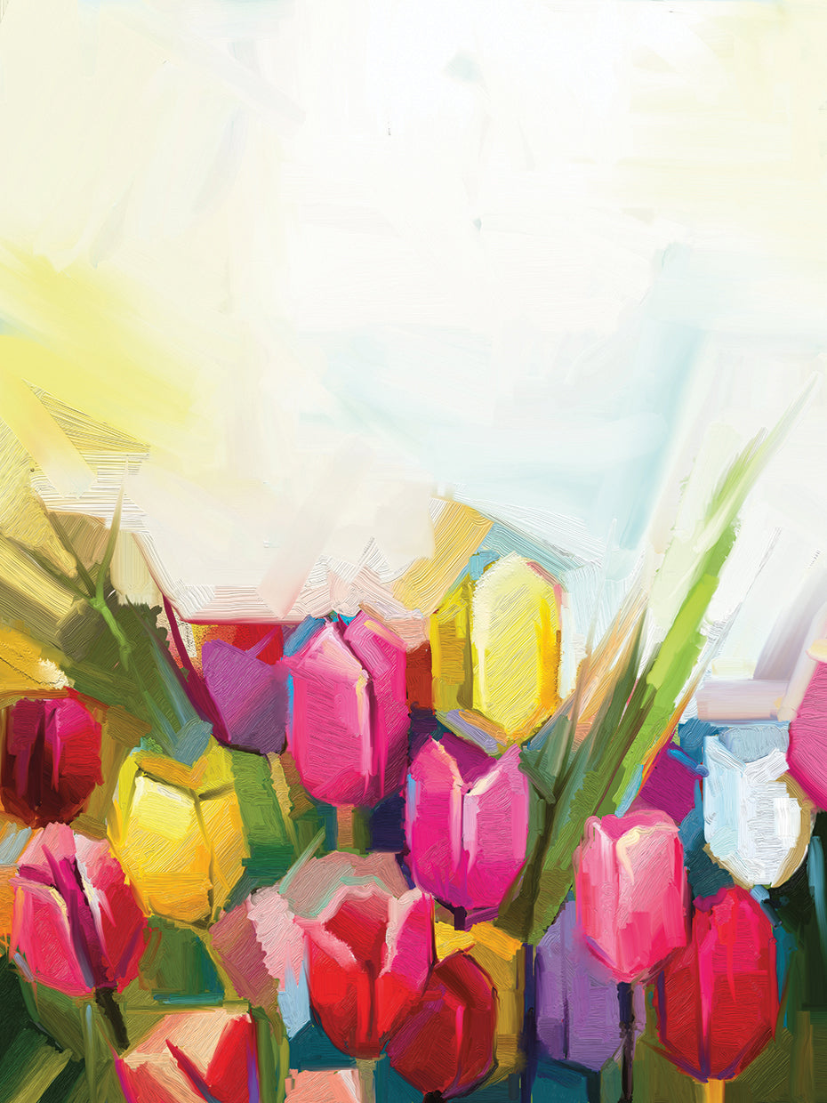 Arte de la lona del tiempo del tulipán de la primavera adelante