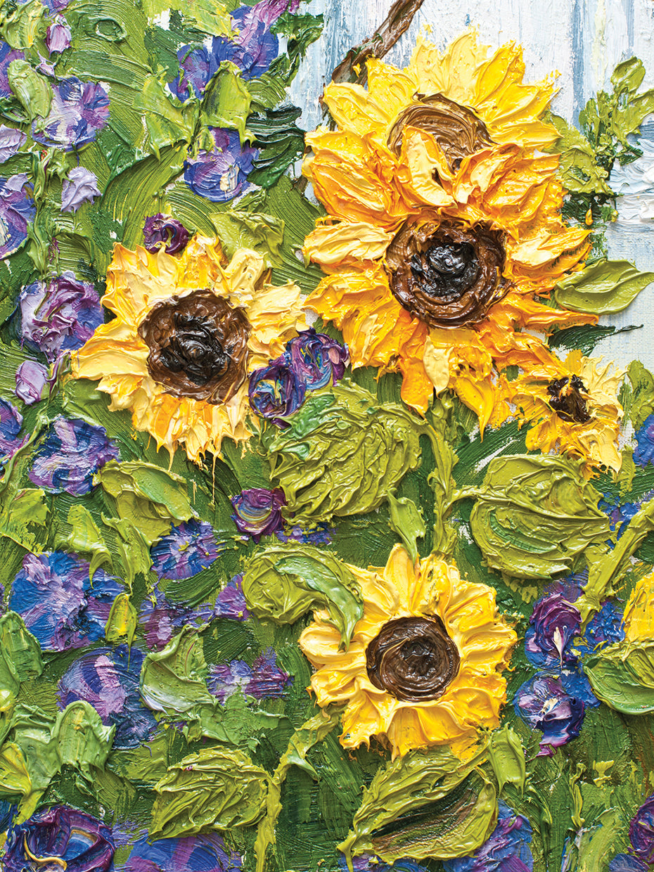 Arte de la lona de los girasoles simplemente más soleados