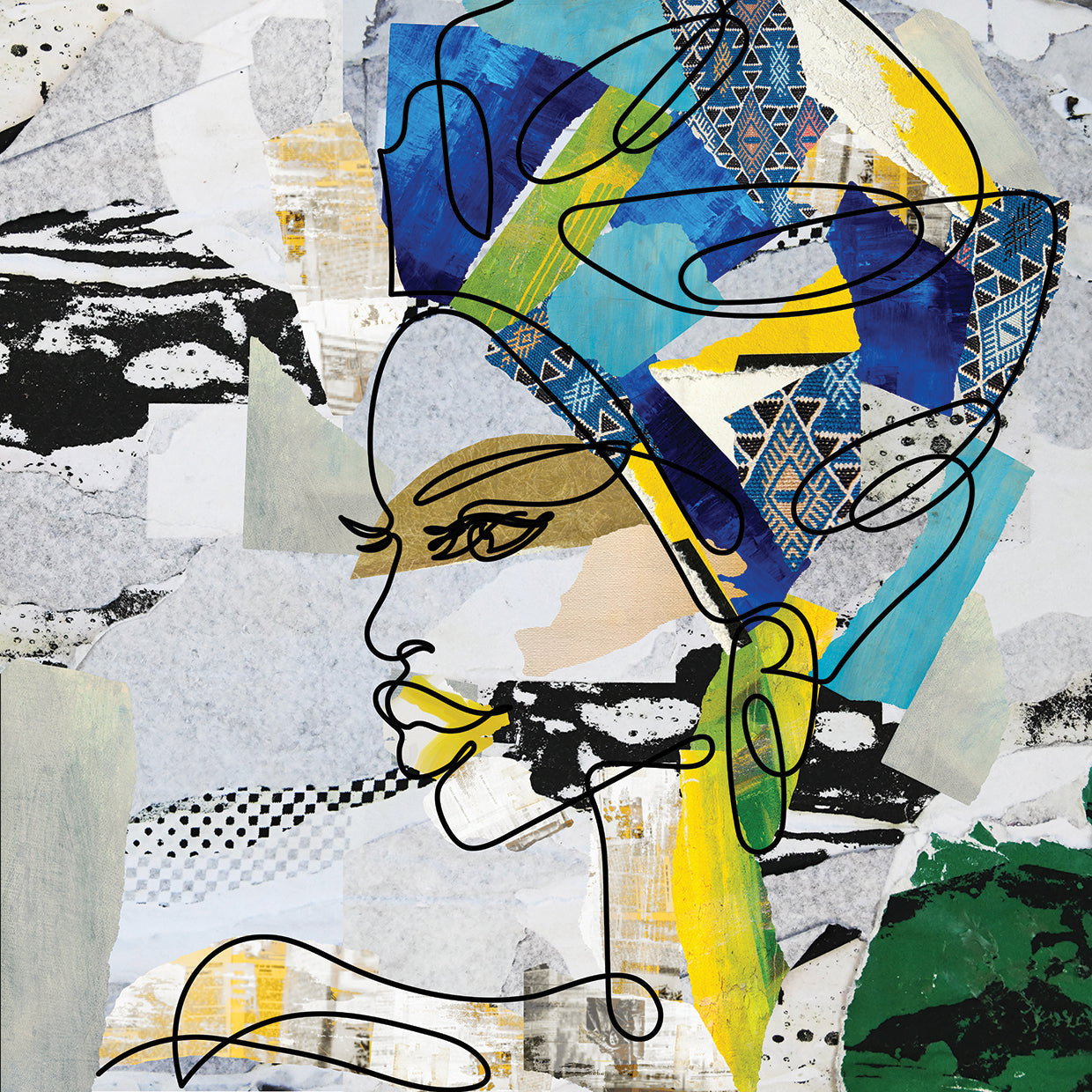 Turban Queen - highest quality handcrafted wall art work on large canvas & framed canvas prints by Nikki Chu