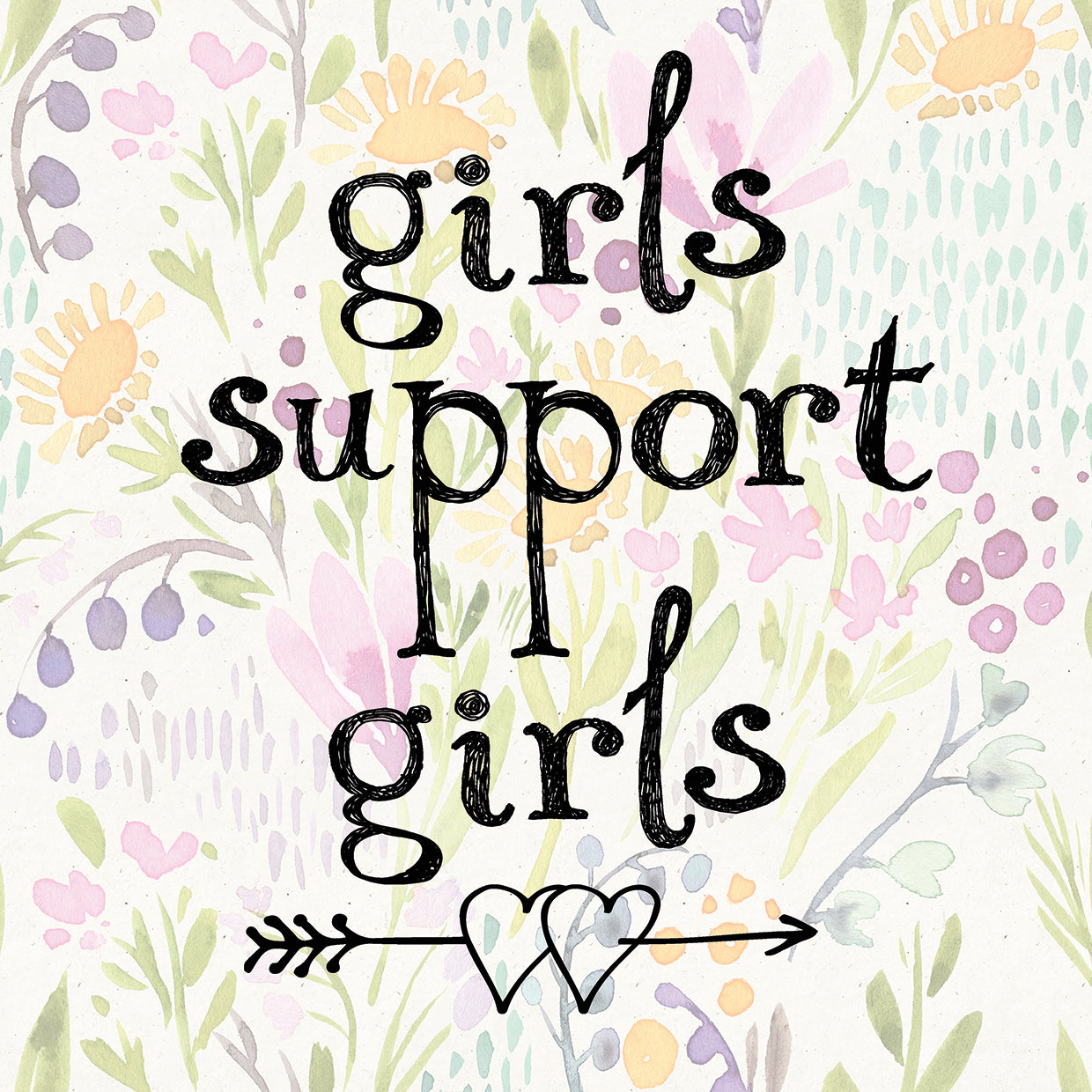 Girls Support Girls - highest quality handcrafted wall art work on large canvas & framed canvas prints by Nikki Chu