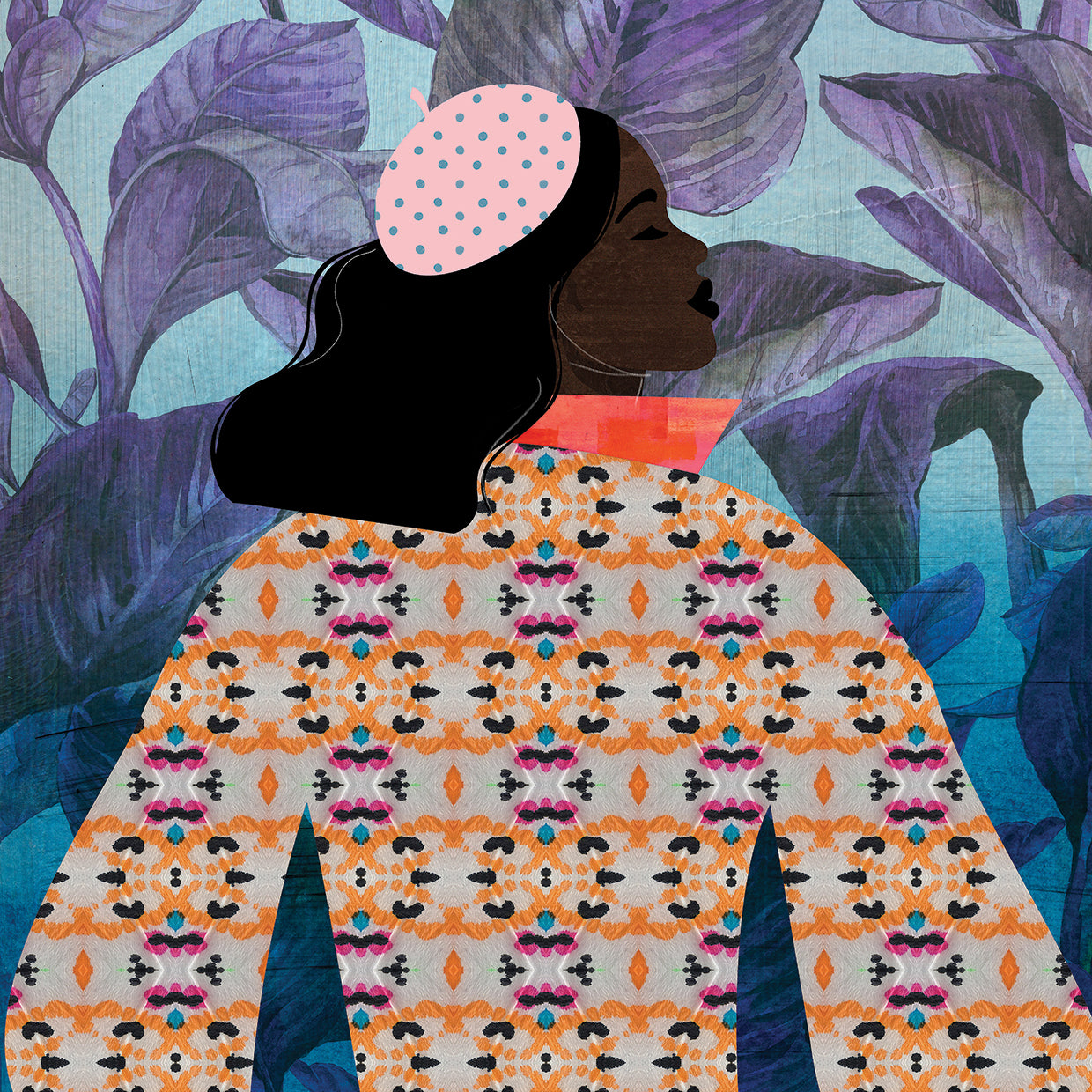 Girlie Purple Palm - highest quality handcrafted wall art work on large canvas & framed canvas prints by Nikki Chu