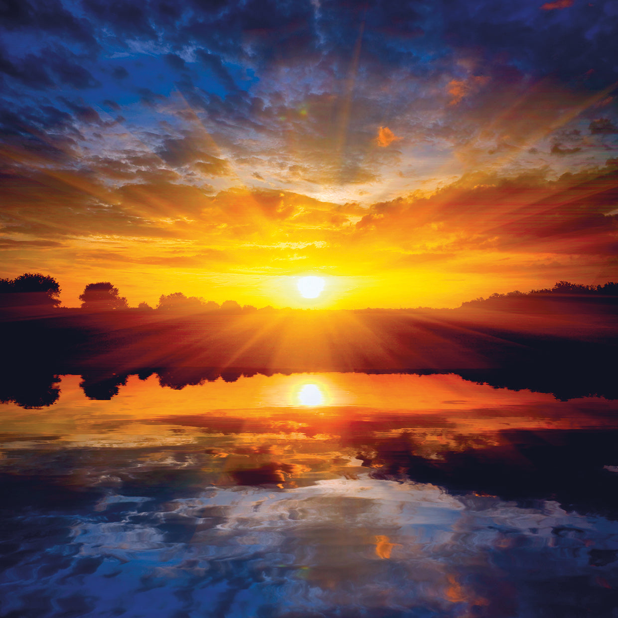 Burst of Gold Lake Sunset