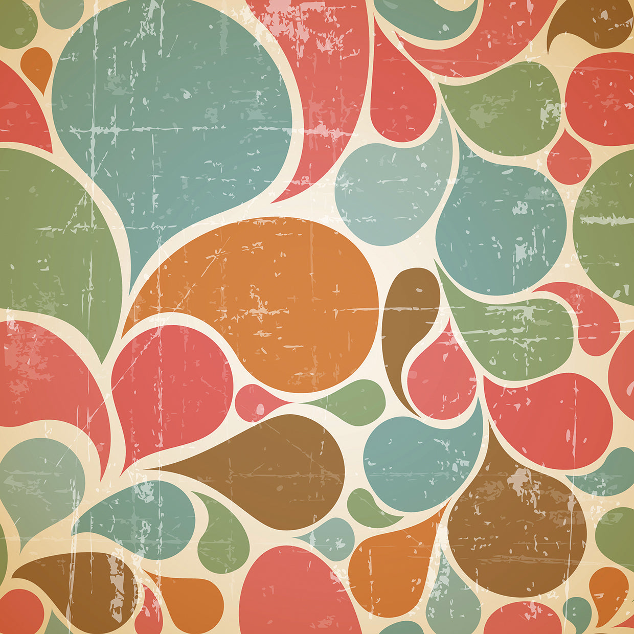 Arte retro de la lona del modelo de las gotas de lluvia