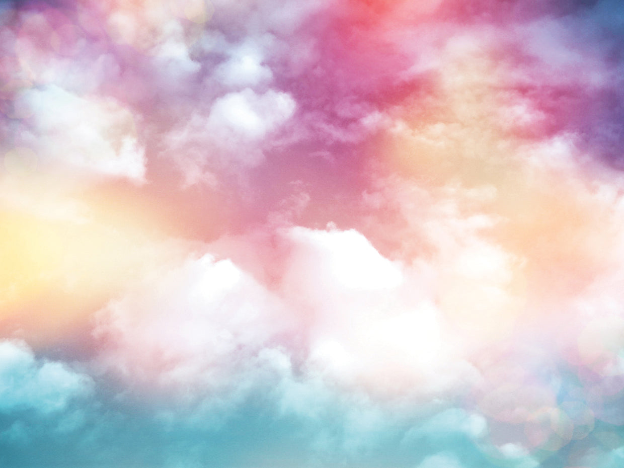 Arte de la lona de las nubes del algodón de azúcar del arco iris