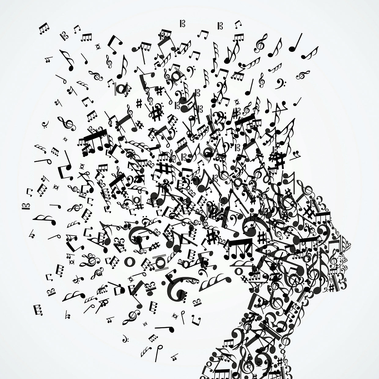 My Favorite Song Silhouette by DP Gallery is a contemporary portrait painting printed on canvas or framed canvas