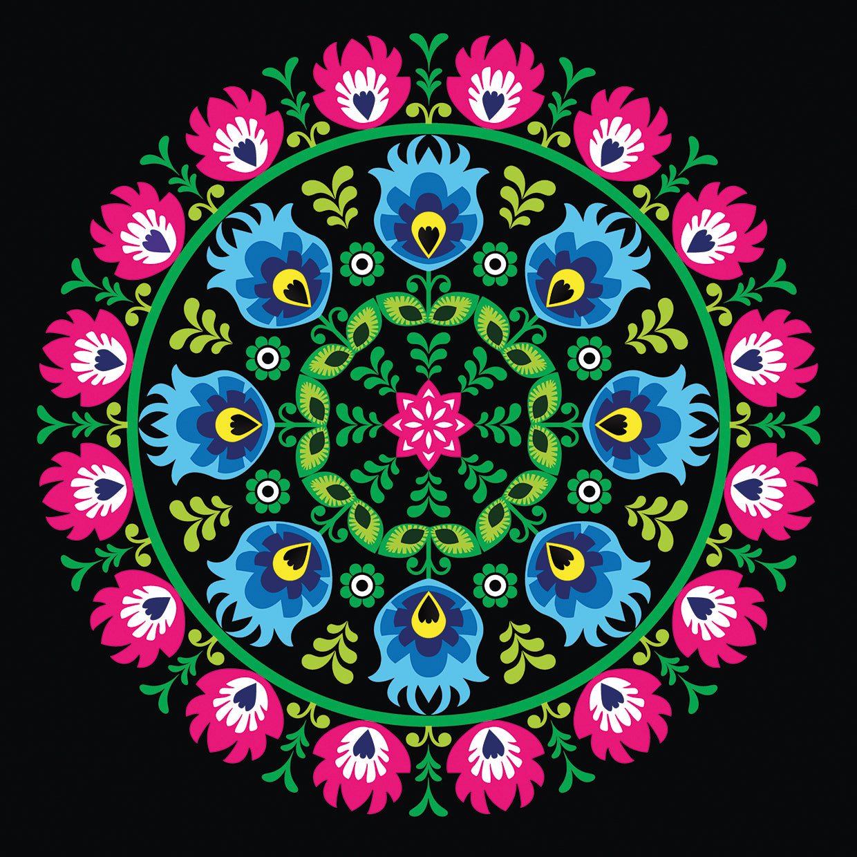 Colorful Floral Cut Out Pattern