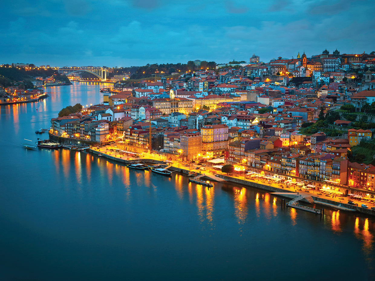 Portugal Sunset Harbor Lights