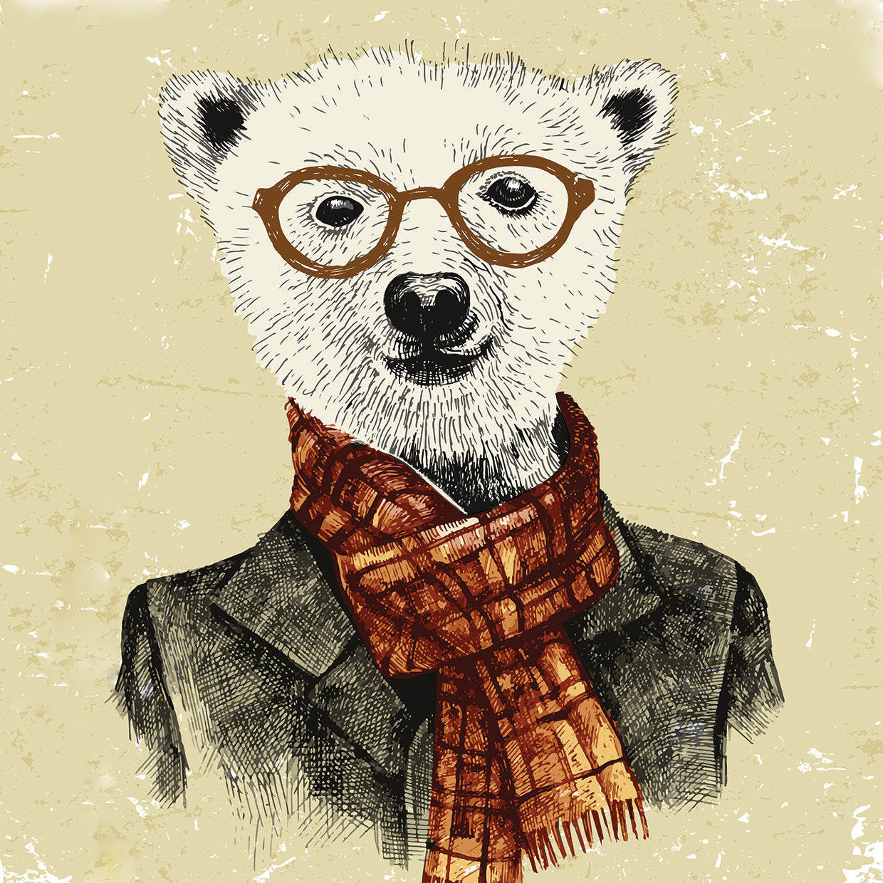 Arte de la lona del profesor del oso polar