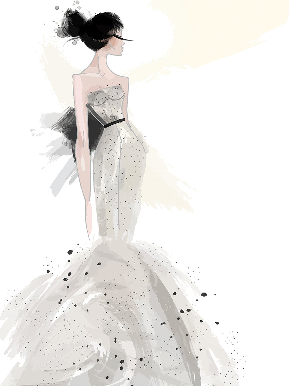 Silver Sequin Ball Gown