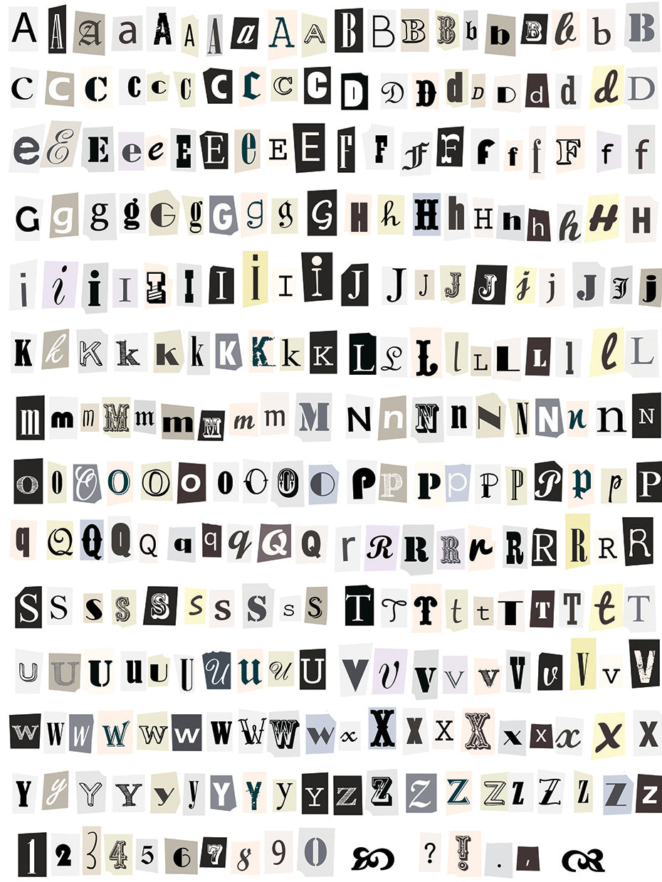 Block Letters Alphabet Poster