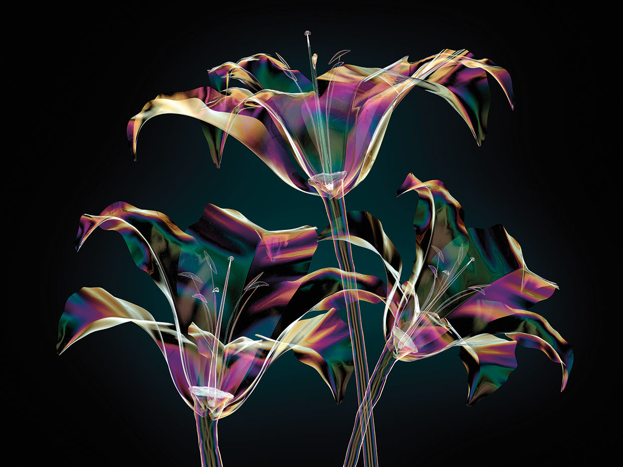 Lienzo de lirios de espectro brillante