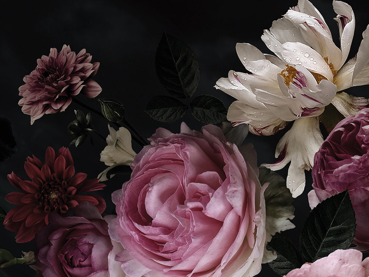 Arte de la lona de las flores del romance inglés