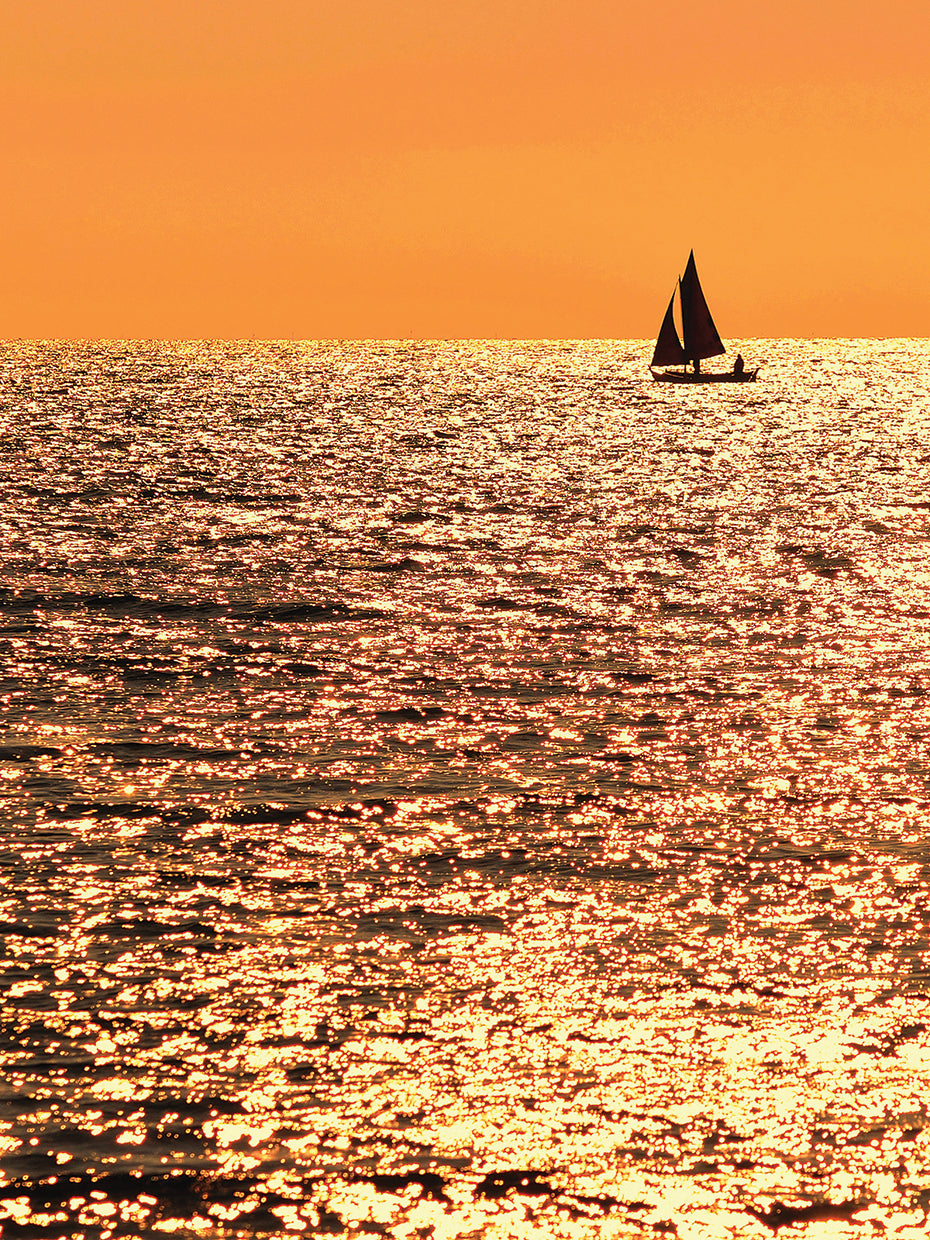 Silhouette Sunset Sailor