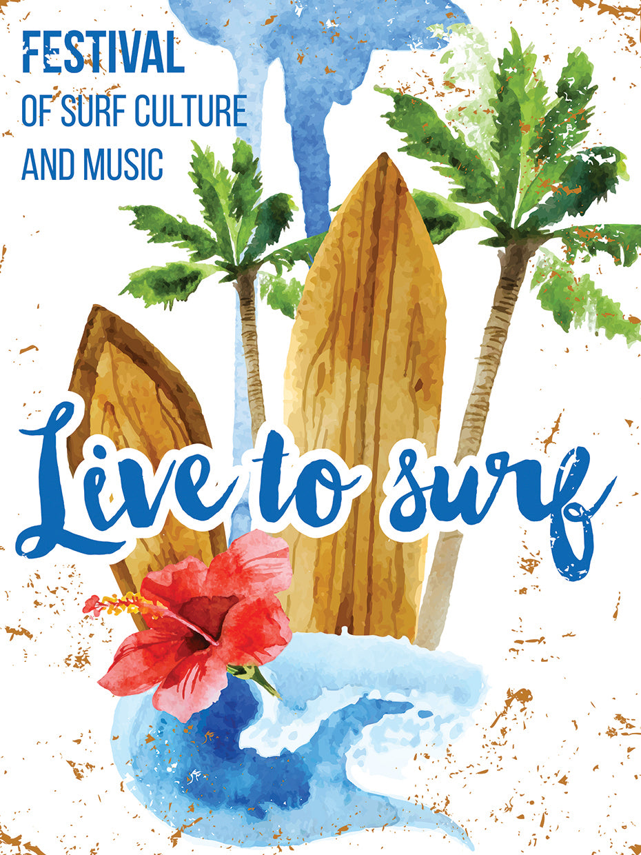 Póster Vivir para surfear Lienzo