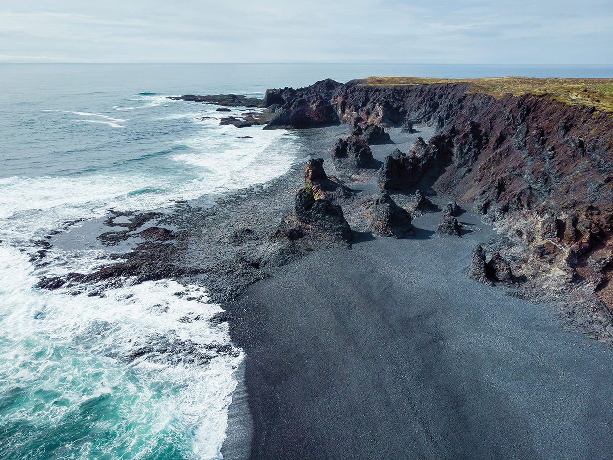 Dark Silver Beach Islandia Lienzo