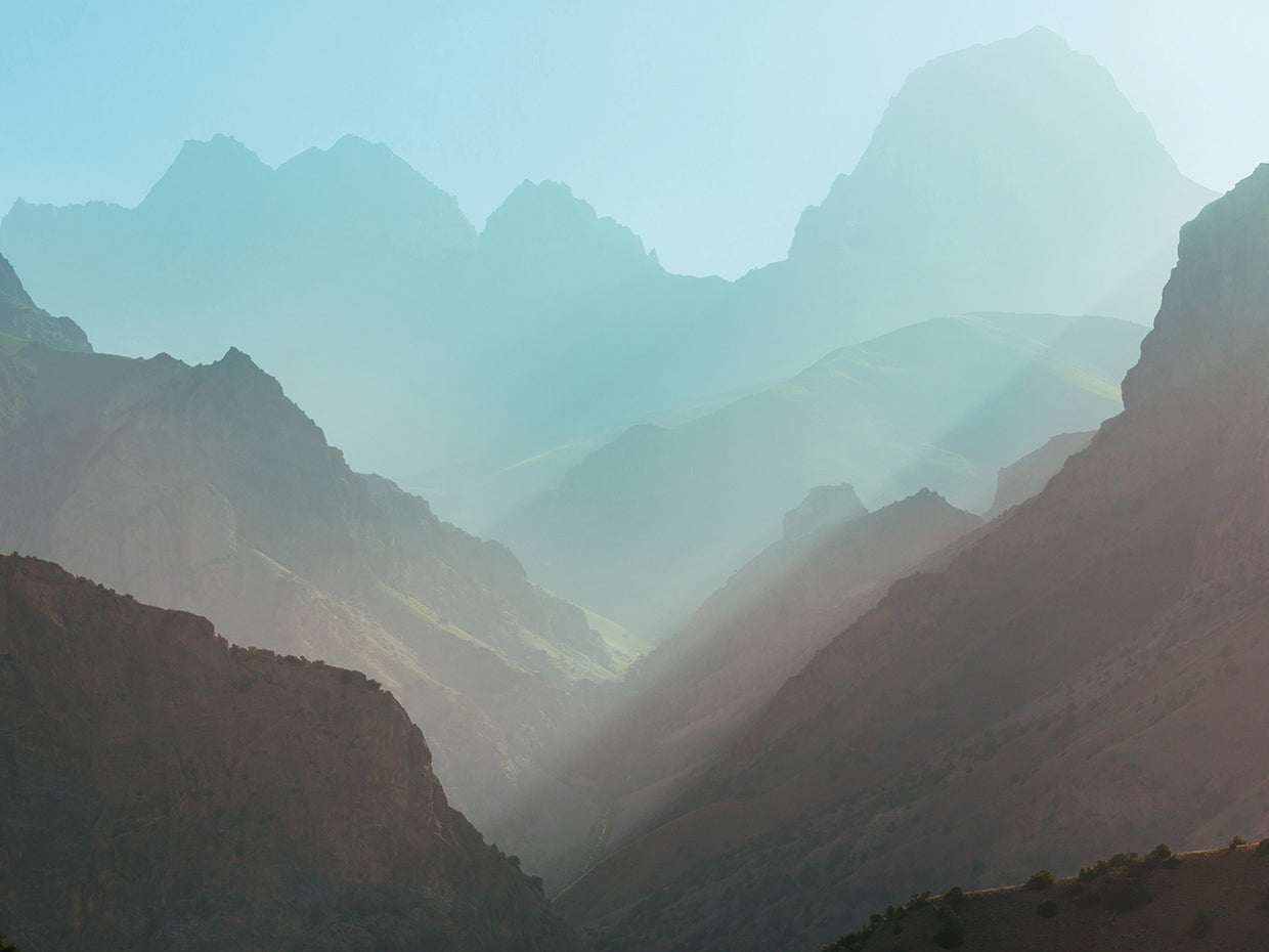 Faded Blues Fann Mountains