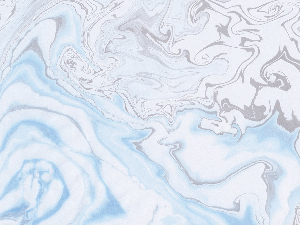 Ondas de mármol azul plateado Lienzo