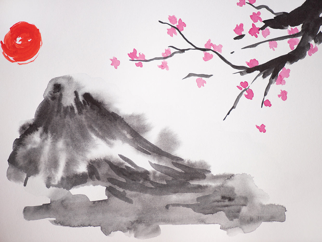 Serena montaña de Sakura Lienzos