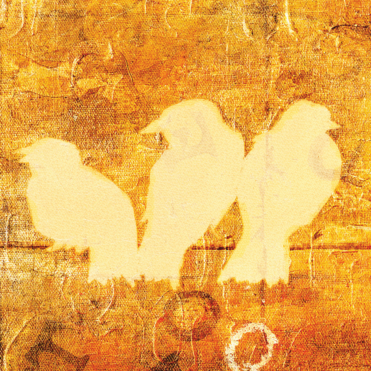 Reunión de pájaros naranja II Lienzo