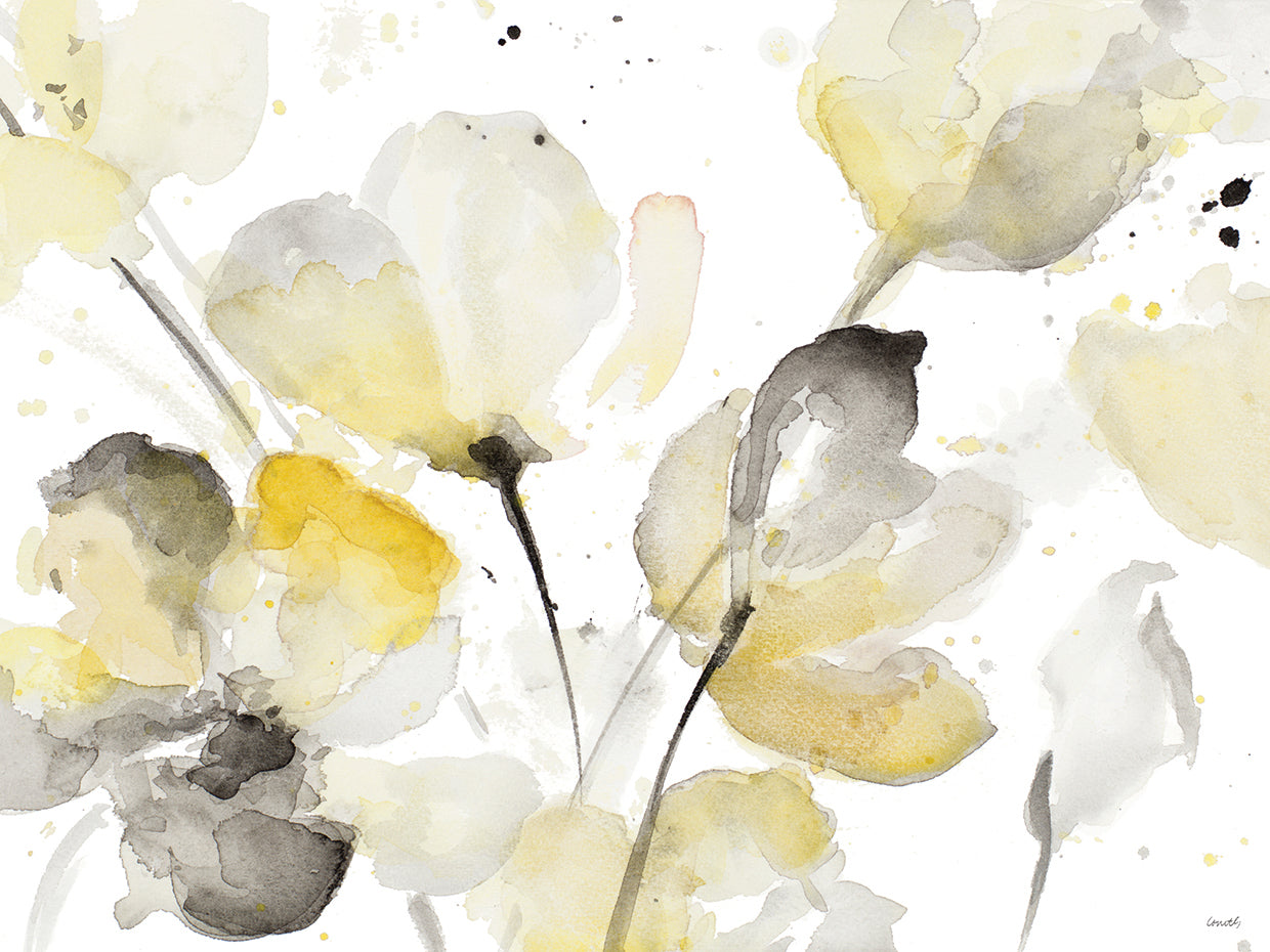 Cuadro en lienzo floral abstracto neutro I