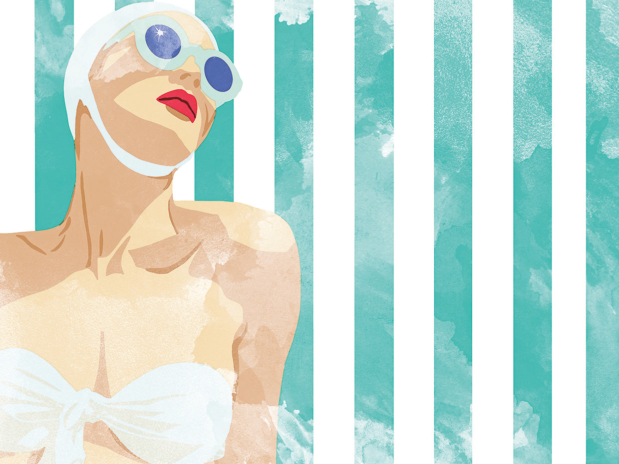 Bathing Beauty On Teal Towel