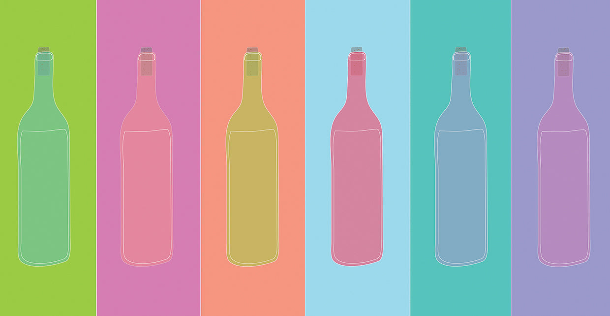 Colorful Mod Wine Bottles