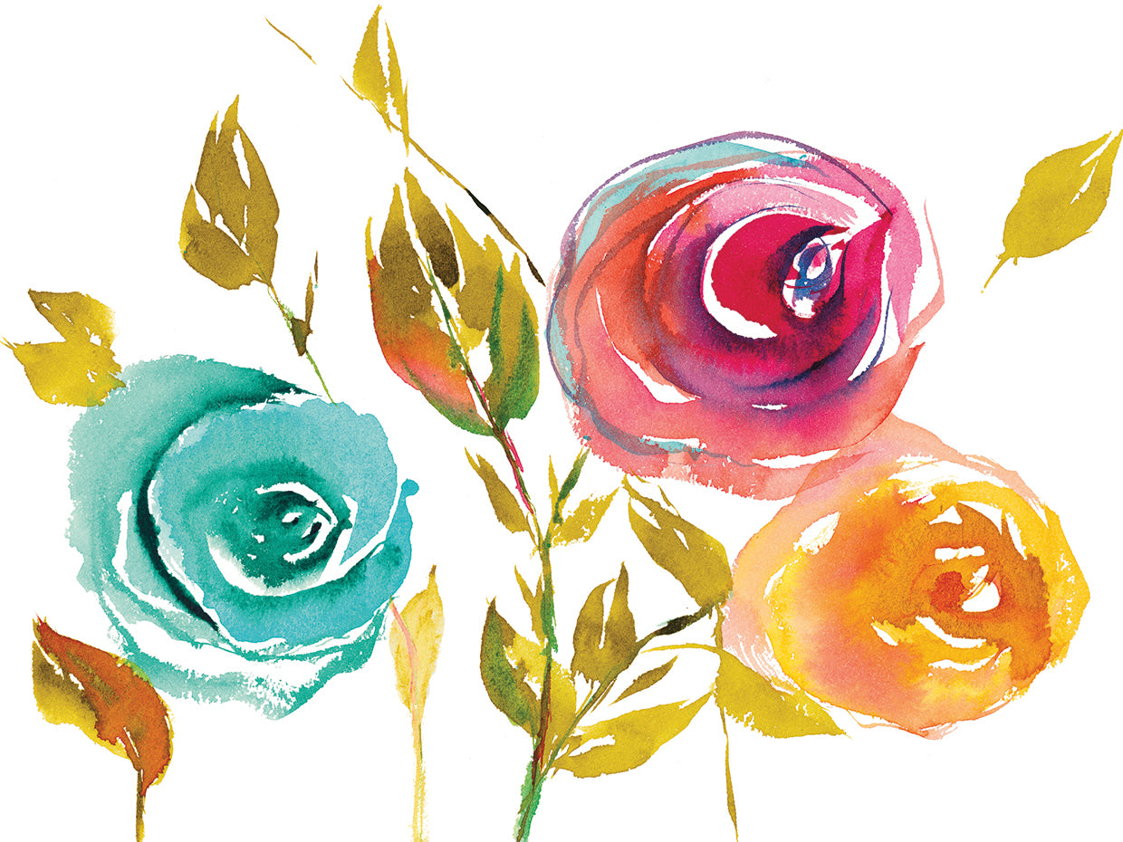 Modern Trio of Blooms I