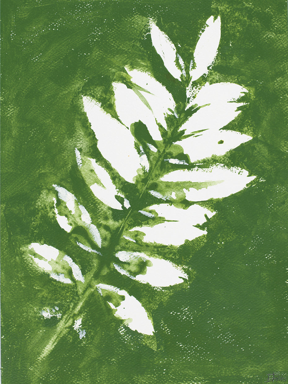 Tropical Leaf Branch Stamp White