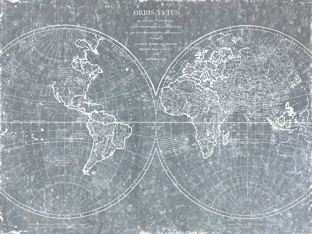 Galvanized World Map