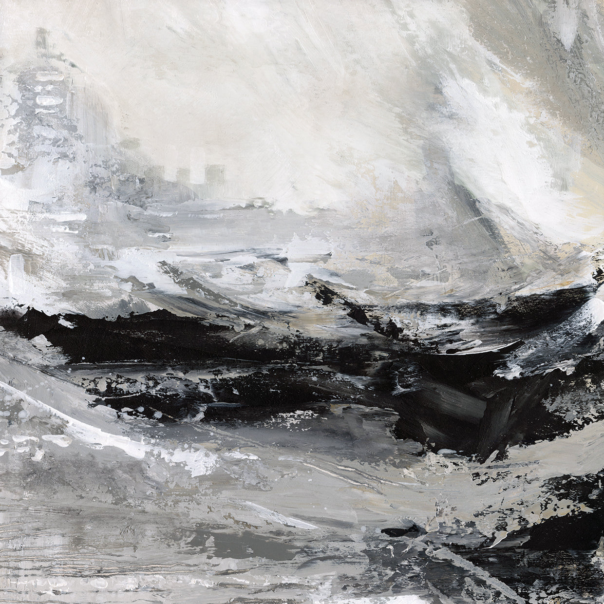 Arte de la lona de la tormenta de la ciudad de la bahía