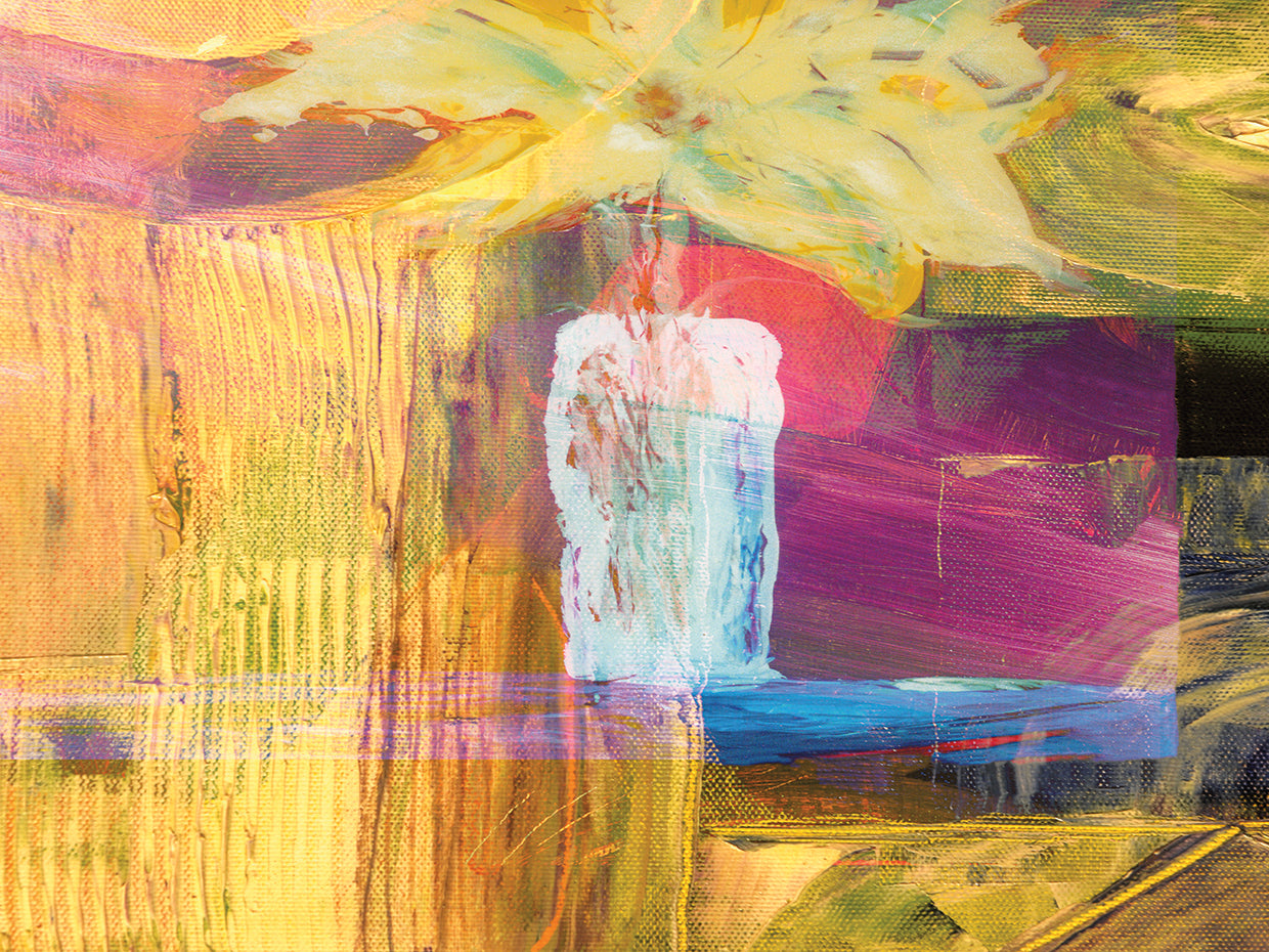 Impasto Petals Abstract