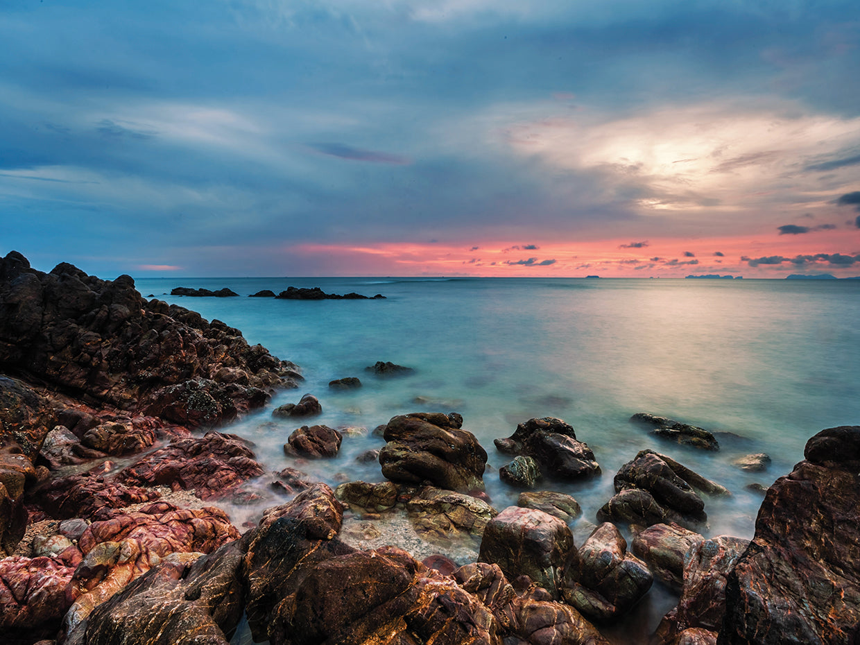 Rocky Beach Tropical Sunset