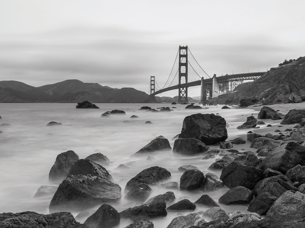 Arte de la lona de Golden Gate de la playa de Marshall